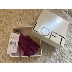 LOFT Purple Suede Tassel Keychain New in Box